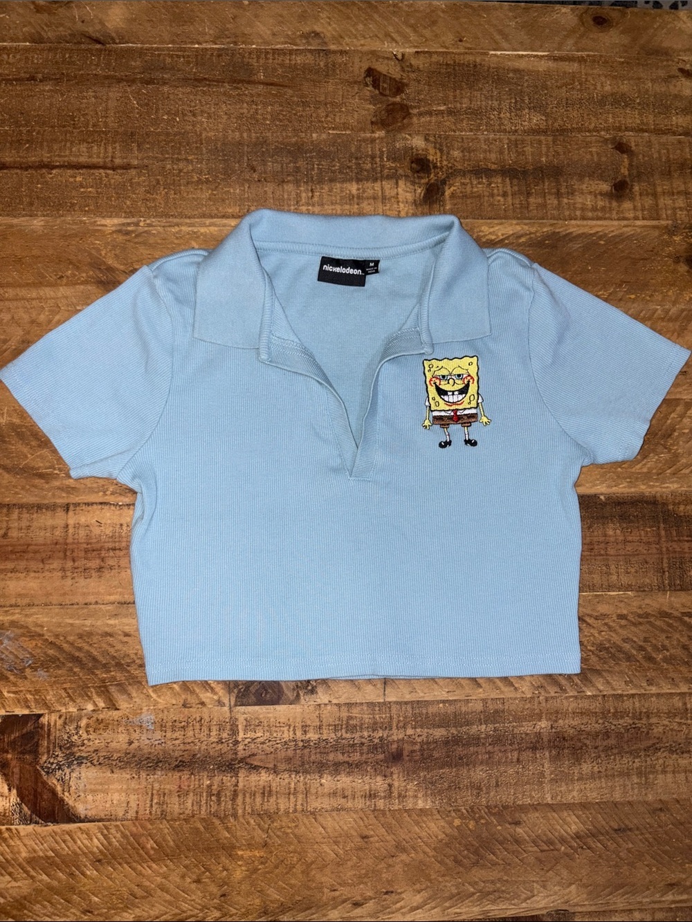 Nickelodeon Ribbed Polo 🍍 SpongeBob 🧽 Crop Top
